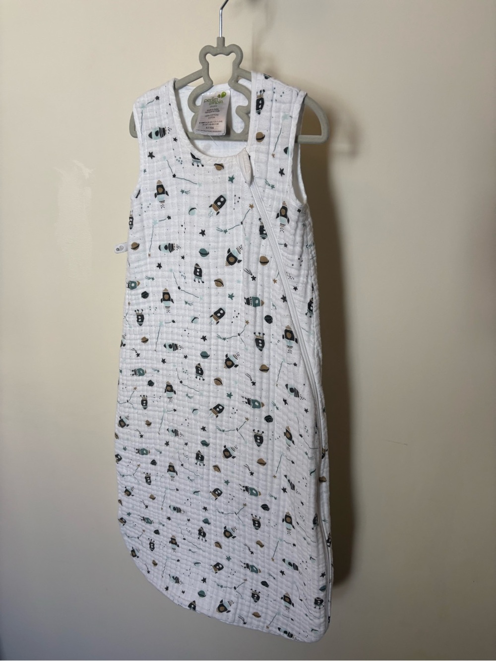 Space Rocket Muslin Sleep Sack for Kids 0.7 tog